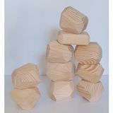 Kırtkırt Ahşap Tumi Ishi Ahşap Bloklar 10'lu Ham Boyasız Set (Waldorf) Denge Oyunu Kırtkırt Ahşap - Ahşap Desenli