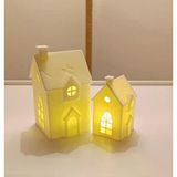 Kış Evleri Mumluk Noel Yılbaşı Süsü Dekoratif Biblo Tealight Ev Mumluk Seti Mumlar Dahildir