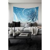 Kış Fırtınası Desenli Duvar Halısı Duvar Örtüsü Tapestry Süetimsi Dokulu%100 Polyester Kumaş