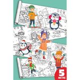 Kış Mevsimi Kış Aktiviteleri Dev Boyama Kağıdı Boyama Rulosu Büyük Boy 5 Metre