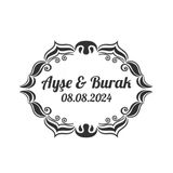 Kış Meyveli Yapraklı Yuvarlak Etiket Kına Nişan Düğün 3X3 Cm Özel Etiket / 50 Adet Sticker
