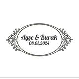 Kış Meyveli Yuvarlak Çelenk Etiketi Kına Nişan Düğün 3X3 Cm Özel Etiket / 50 Adet Sticker