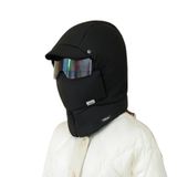 Kış Sezonu Polyester Polar Şapka, Entegre Şal ve Gözlük, Siyah, Bisiklet ve Dış Mekan Aktiviteleri için