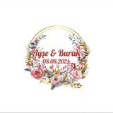 Kış Temalı Şık Yuvarlak Etiket Kına Nişan Düğün 3X3 Cm Özel Etiket / 50 Adet Sticker