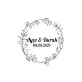 Kış Temalı Yuvarlak Etiket Kına Nişan Düğün 3X3 Cm Özel Etiket / 50 Adet Sticker