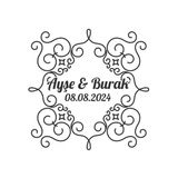 Kış Yaprakları Ve Meyveli Yuvarlak Etiket Kına Nişan Düğün 3X3 Cm Özel Etiket / 50 Adet Sticker