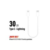 Kısa 30Cm İphone Şarj Kablosu Type C Lightning Hızlı İphone 14 13 12 11 Uyumlu