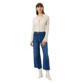 Kısa İspanyol Paça Kot Pantolon Normal Bel - Sandra Jean