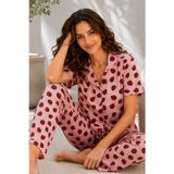 Kısa Kol Gömlek Yaka Ultra Soft Kadın Pijama Takımı -
