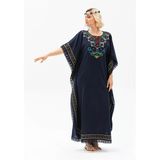 Kısa Kol Şile Bezi Gülseren Uzun Yazlık Otantik Elbise Lacivert Lcvt S/M Lacivert