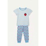 Kısa Kollu Baskılı Tişört Baskılı Lastikli Paça Alt 2'li Pijama Takımı Kız Bebek