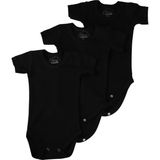 Kısa Kollu Bebek Zıbın Seti 100% Pamuklu Ribana Çıtçıtlı Atlet, Body Zıbın Unisex (3 Adet) - Siyah