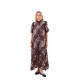 Kısa Kollu Leoparlı Elbise - Leopar