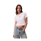 Kısa Kollu Logolu Kısa Kadın Beyaz T-shirt LV047AB213-YAF