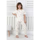 Kısa Kollu Meyve Desenli Kız Çocuk Pijama Takımı