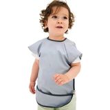 Kısa Kollu Su Geçirmez Bebek Mama ve Oyun Önlüğü - Gri - Standart
