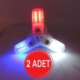 Kısa Led Gece Lambası 0,5W Tasarruflu Işıklı Fişli Düğmeli 2'Li kirmizi