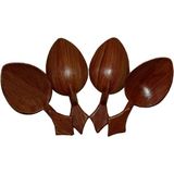 Kısa Oyun Kaşığı 4'li Set - Ahşap