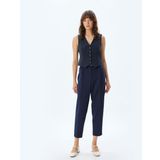 Kısa Paça Cigarette Pantolon Yüksek Bel Slim Fit