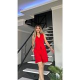 Kisa Şort ve Yelek Alt Üst Takim - Kırmızı - XL