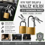 Kısa Tip ve Uzun Pimli Sarı Asma Kilit – Dolap, Kapı, Kepenk, Valiz ve Bavul Güvenlik Kilidi