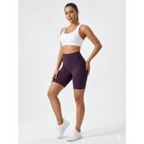 Kısa Yüksek Bel Toparlayıcı Kısa Tayt - Mor - 2XL