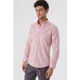 Kısalabilir Kollu Desenli JakarlıCepsiz %100 Pamuk Casual Slim Fit Gömlek 1004230183 Pudra