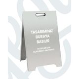 Kişiselleştirilebilir Ayaklı Metal Reklam Tabelası – Çift Taraflı Dış Mekan Tanıtım Panosu – Kafe, Restoran ve Mağazalar Için Kolay Kurulumlu Dayanıklı Işletme Tabelası - Büyük - Gümüş Satine