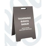 Kişiselleştirilebilir Ayaklı Metal Reklam Tabelası – Çift Taraflı Dış Mekan Tanıtım Panosu – Kafe, Restoran ve Mağazalar Için Kolay Kurulumlu Dayanıklı Işletme Tabelası - Küçük - Koyu Gümüş Satine