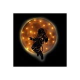 Kişiselleştirilebilir Led Işıklı Epoksi Cam Katmanlı Tablo Astronot Dolunay Sarı 40 cm