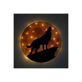 Kişiselleştirilebilir Led Işıklı Epoksi Cam Katmanlı Tablo Hardy Kurt Dolunay Sarı 40 cm