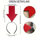 Kişiselleştirilebilir Ok Taç – Üzerine Yazı Yazılabilen Parti Tacı Kırmızı Renk Mirsm0010k-F045-Kırmızı