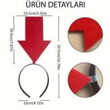 Kişiselleştirilebilir Ok Taç – Üzerine Yazı Yazılabilen Parti Tacı Kırmızı Renk