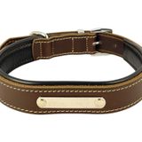 Kişiselleştirilmiş Hakiki Klasik Deri Köpek Tasma (Kahverengi, XL)