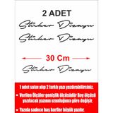 Kişiye Özel 2 Adet Isim Soyisim Yazılacak Yazı Sticker El Yazısı Isim Oto Araba Motosiklet Karavan Sticker 00028 30 Cm