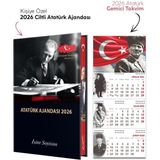 Kişiye Özel 2026 Atatürk Ciltli Ajanda ve Atatürk Gemici Takvim - Ayyıldız