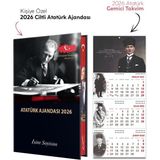 Kişiye Özel 2026 Atatürk Ciltli Ajanda ve Atatürk Gemici Takvim - Gazi