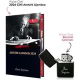 Kişiye Özel 2026 Atatürk Ciltli Ajanda ve Benzinli Çakmak
