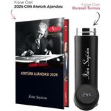 Kişiye Özel 2026 Atatürk Ciltli Ajanda ve Dereceli Termos