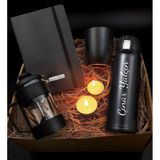 Kişiye Özel 400 Ml. Kilitli Çelik Termos & French Press & Defter