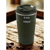 Kişiye Özel 500 ml Termos Yeşil - Siyah