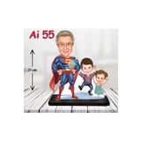 Kişiye Özel Ahşap Biblo - Aile Karikatür Biblo - 3 Kişilik Aile Biblo 15