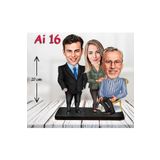 Kişiye Özel Ahşap Biblo - Aile Karikatür Biblo - 3 Kişilik Aile Biblo 6