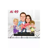 Kişiye Özel Ahşap Biblo - Aile Karikatür Biblo - 4 Kişilik Aile Biblo 20
