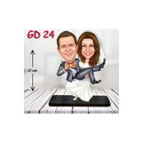 Kişiye Özel Ahşap Biblo - Gelin Damat Biblo 5 ( 3D Biblo )