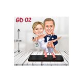 Kişiye Özel Ahşap Biblo - Gelin ve Damat Biblo 2 ( 3D Biblo )