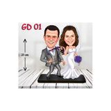 Kişiye Özel Ahşap Biblo - Gelin ve Damat Biblo ( 3D Biblo )