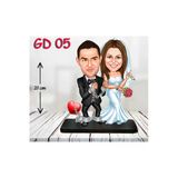 Kişiye Özel Ahşap Biblo - Gelin ve Damat Biblo 5 ( 3D Biblo )