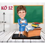 Kişiye Özel Ahşap Biblo - Kadın Öğretmen Karikatür Biblo - Öğretmen Biblo 12