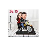 Kişiye Özel Ahşap Biblo - Motor Kullanan Çift 2